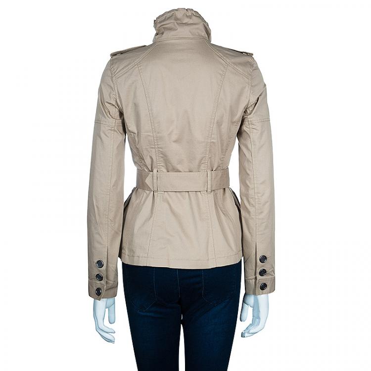 Pre Owned Burberry Beige Zip Front Jacket S