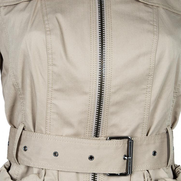 Pre Owned Burberry Beige Zip Front Jacket S