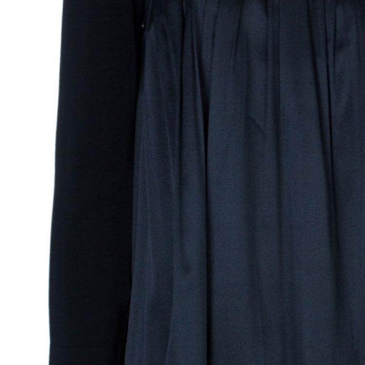 Pre Owned Burberry Silk Long Sleeved Yolk Gathered Top M