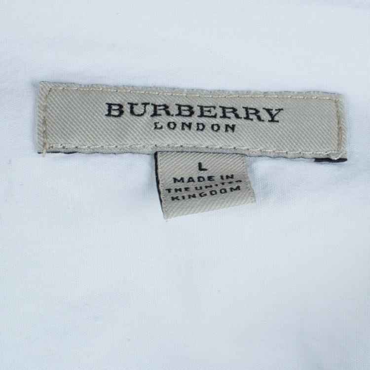 Pre Owned Burberry White Classic Button Down Shirt L