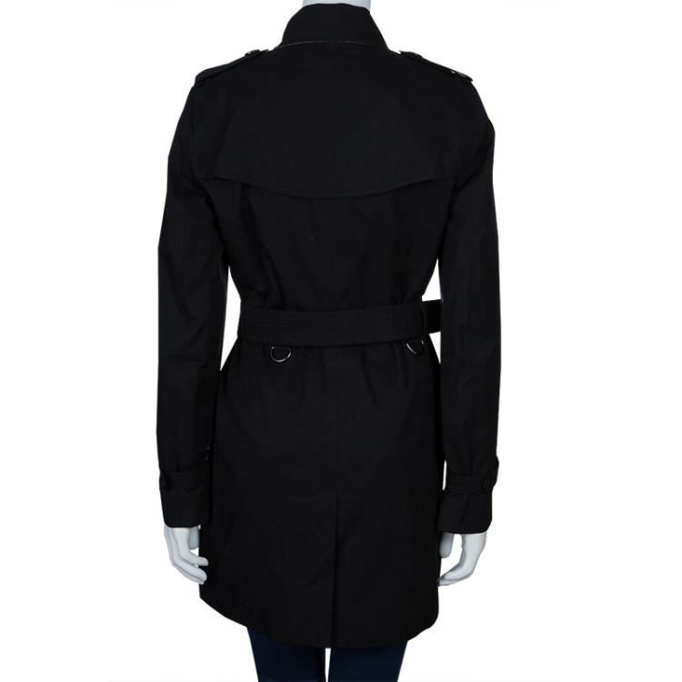 Pre Owned Burberry Black Kensington Trenchcoat M