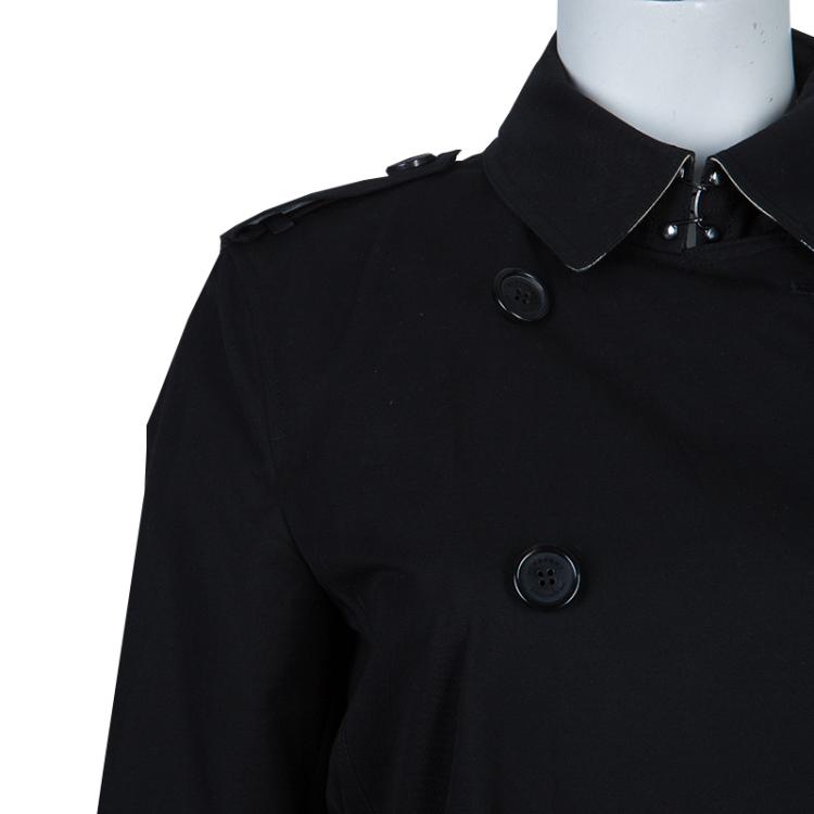 Pre Owned Burberry Black Kensington Trenchcoat M