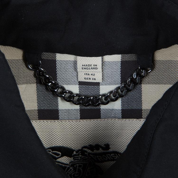 Pre Owned Burberry Black Kensington Trenchcoat M