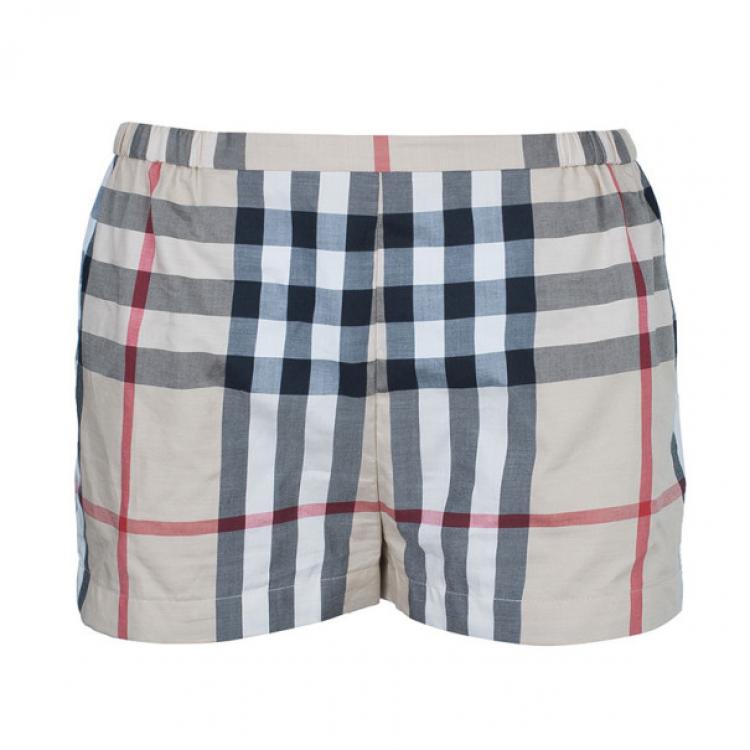 Pre Owned Burberry Novacheck Top And Shorts Set S