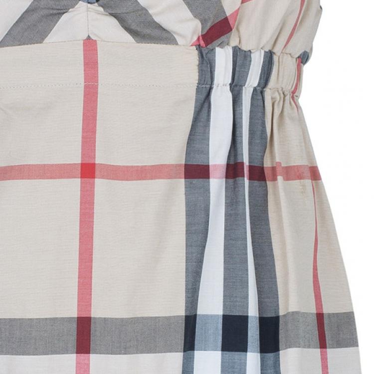 Pre Owned Burberry Novacheck Top And Shorts Set S