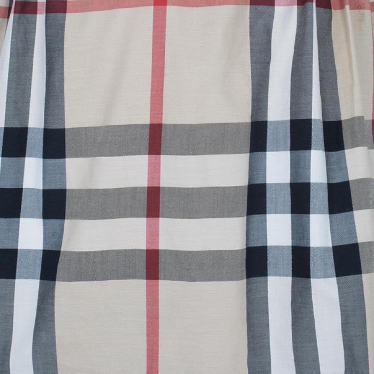 Pre Owned Burberry Novacheck Top And Shorts Set S
