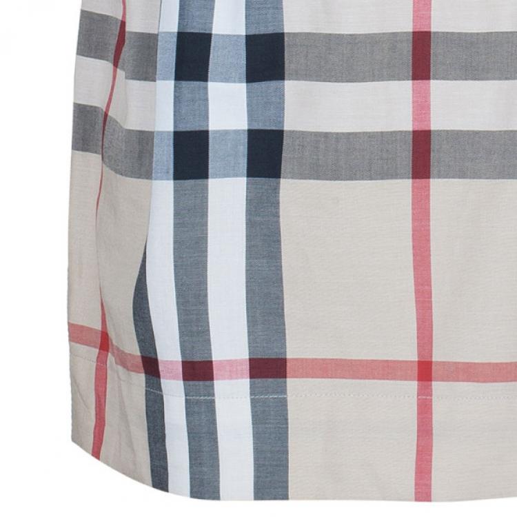 Pre Owned Burberry Novacheck Top And Shorts Set S
