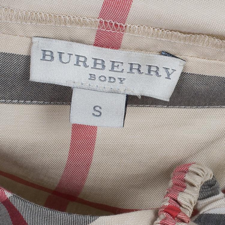 Pre Owned Burberry Novacheck Top And Shorts Set S