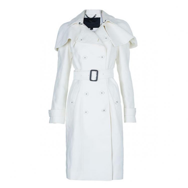 Burberry Prorsum White Capelet Trench, Burberry Women S Trench Coat