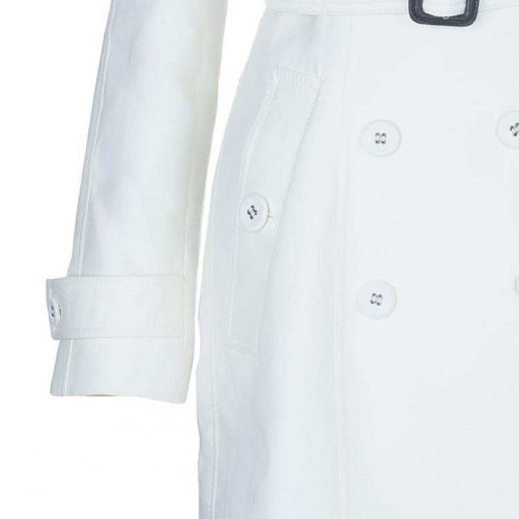 Pre Owned Burberry Prorsum White Capelet Trench Coat S