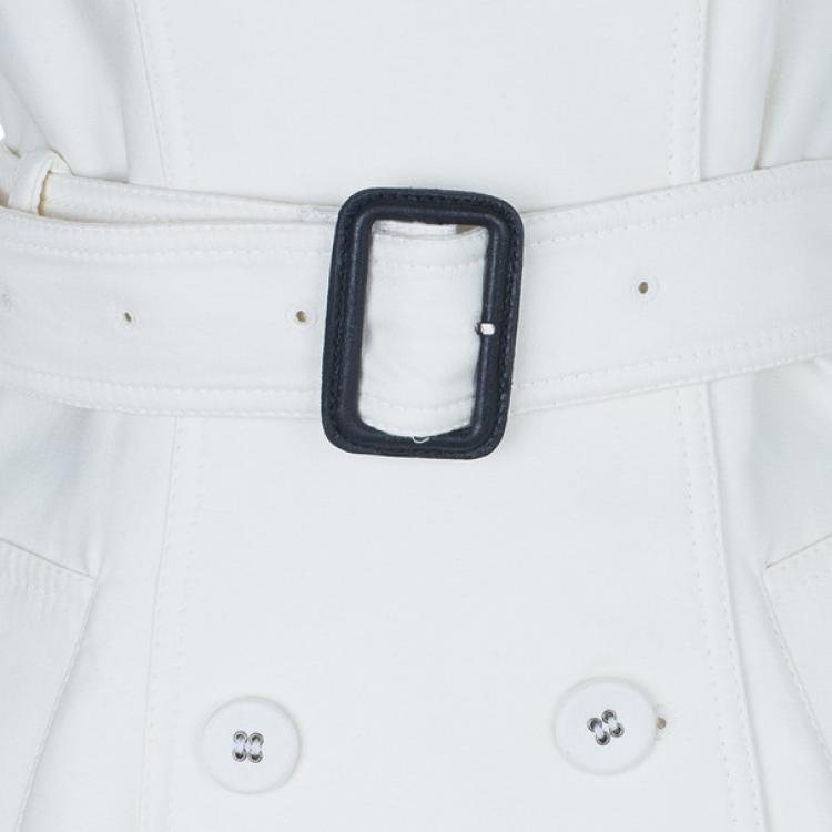 Pre Owned Burberry Prorsum White Capelet Trench Coat S