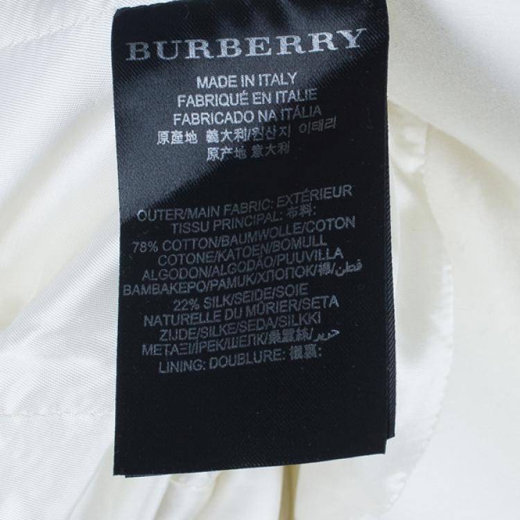 Pre Owned Burberry Prorsum White Capelet Trench Coat S