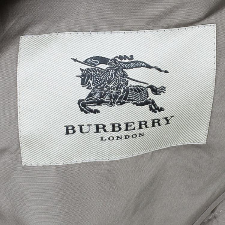 Pre Owned Burberry Taupe Quilted Trench Coat S