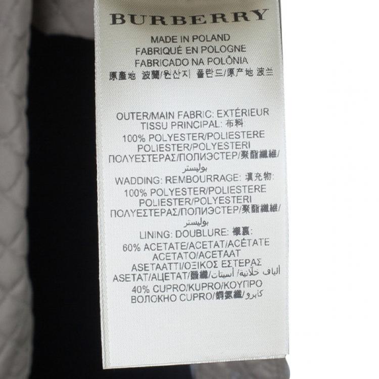 Pre Owned Burberry Taupe Quilted Trench Coat S