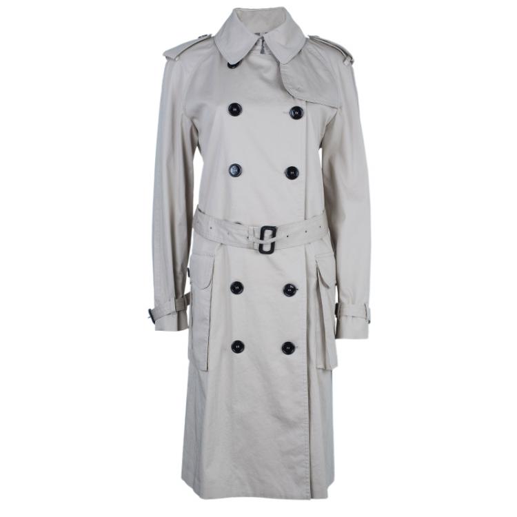 Pre Owned Burberry Beige Long Trench Coat M