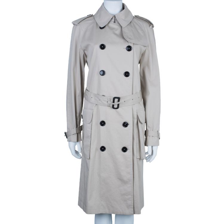 Pre Owned Burberry Beige Long Trench Coat M