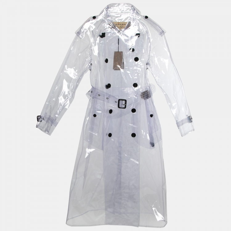 Burberry Transparent PVC Double Breasted Belted Trench Coat M Burberry | TLC