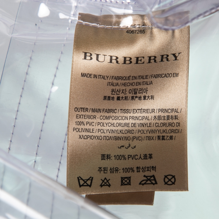 Pre Owned Burberry Transparent PVC Double Breasted Belted Trench Coat M