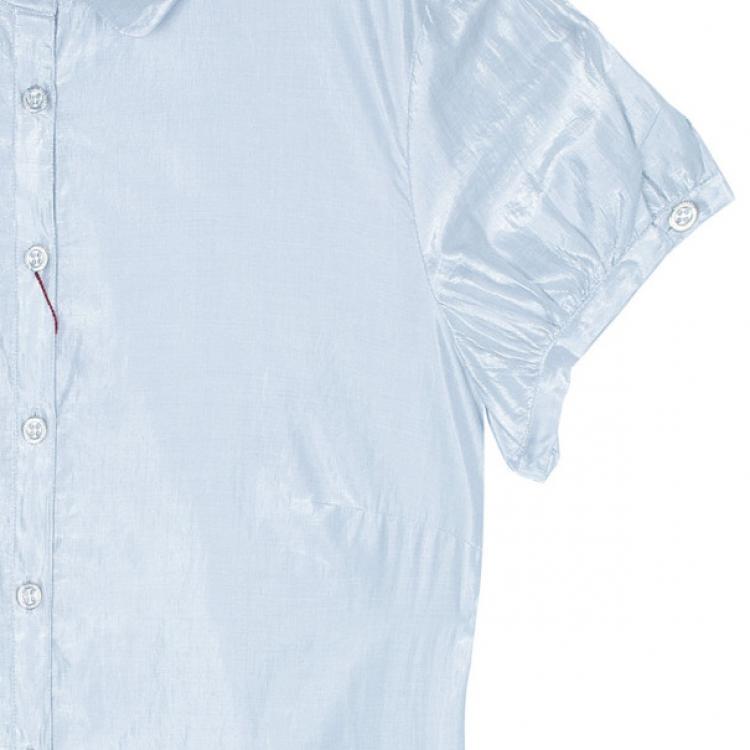 Pre Owned Burberry Silver Short Sleeve Shirt M