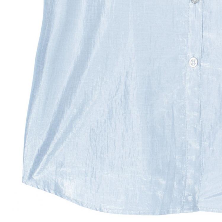 Pre Owned Burberry Silver Short Sleeve Shirt M