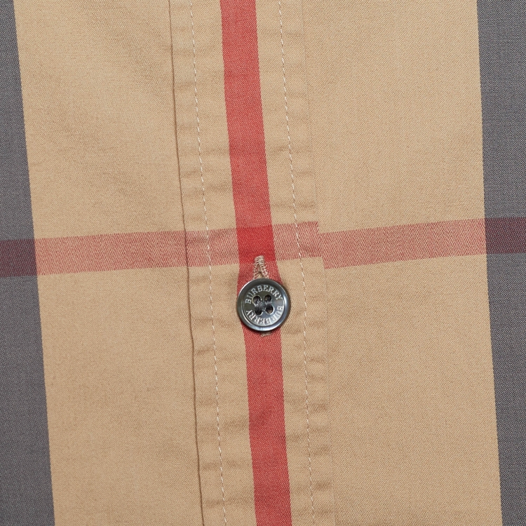 Pre Owned Burberry Beige Novacheck Stretch Cotton Button Front Shirt M