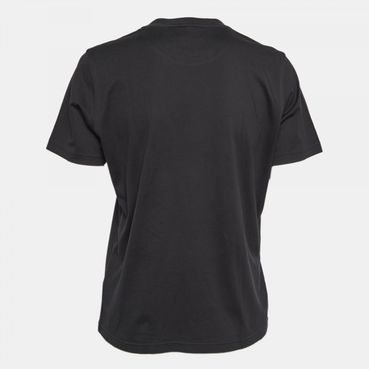 مملوكة مسبقًا Burberry Black Cotton Logo Printed Short Sleeve T-Shirt M