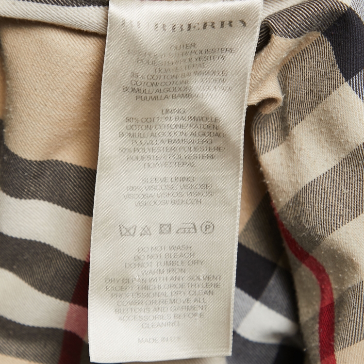 Pre Owned Burberry Beige Gabardine Belted Trench Coat S