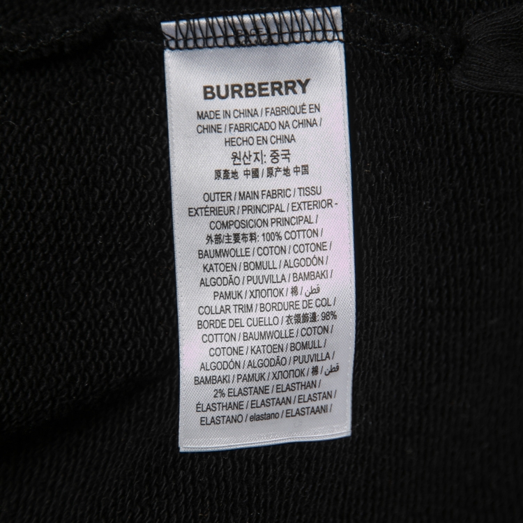 Pre Owned Burberry Black Cotton & Cashmere Logo Scarf Detail Otoko Sweatshirt XS
