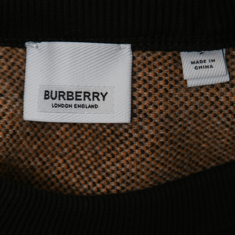 Pre Owned Burberry Black Cotton & Cashmere Logo Scarf Detail Otoko Sweatshirt XS
