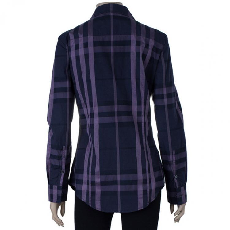Pre Owned Burberry Purple Nova Check Shirt S