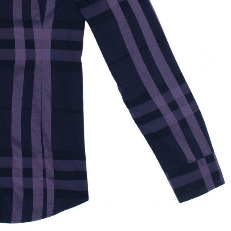 Pre Owned Burberry Purple Nova Check Shirt S