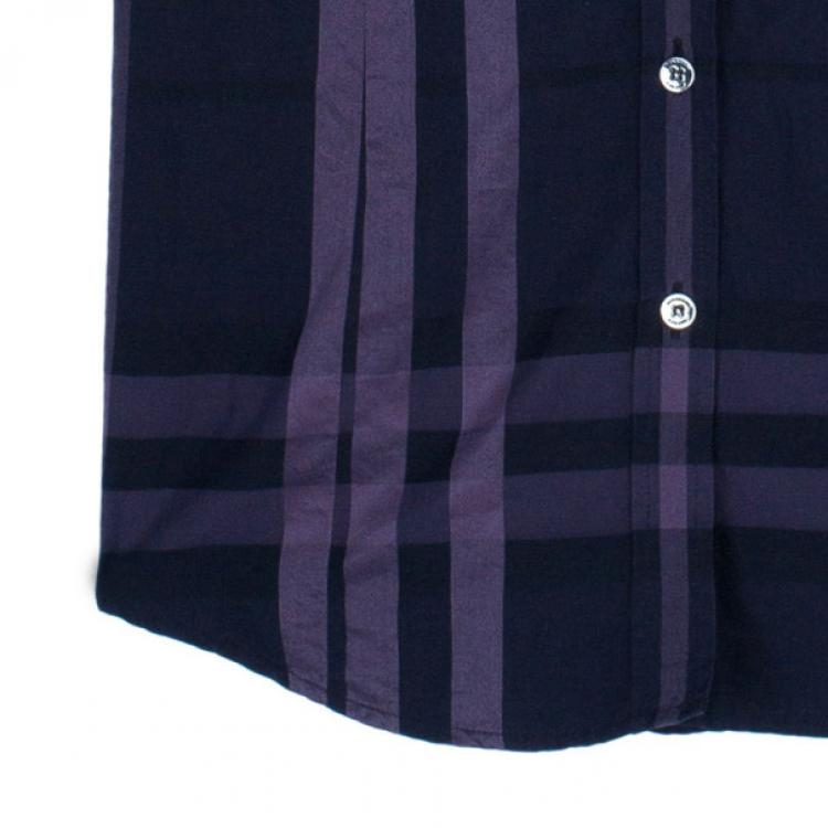 Pre Owned Burberry Purple Nova Check Shirt S