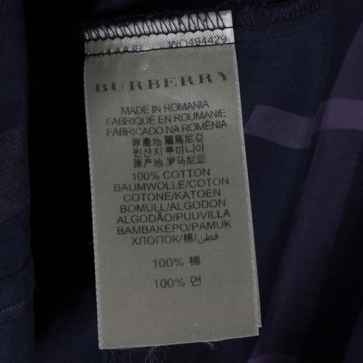 Pre Owned Burberry Purple Nova Check Shirt S