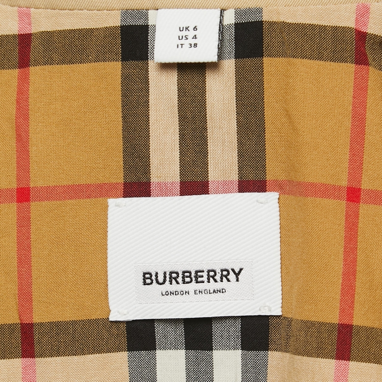 Pre Owned Burberry Beige Cotton The Short Islington Trench Coat S