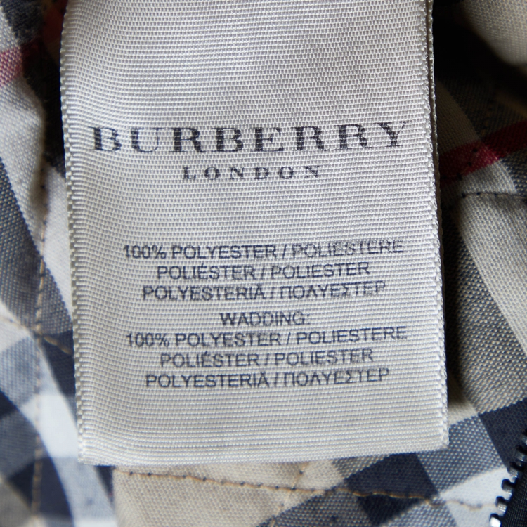 Pre Owned Burberry Black Quilted Zip Up Belted Jacket S