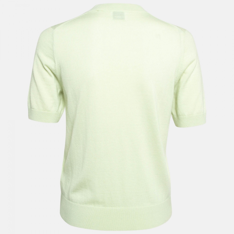 Pre Owned Burberry Pastel Green Cashmere Crew Neck Sweater M