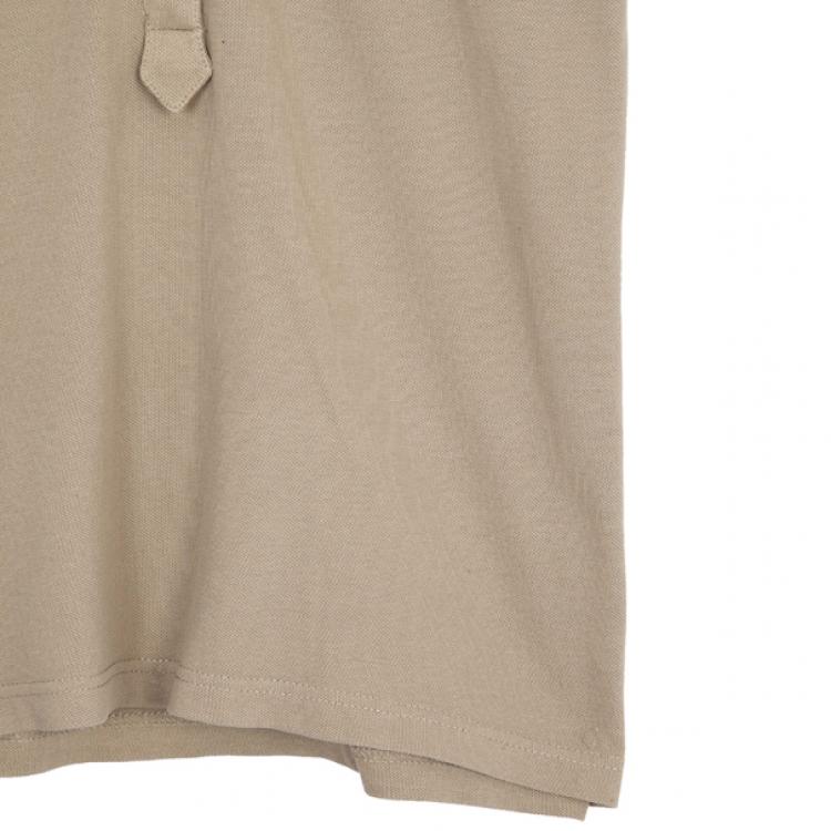 مملوكة مسبقًا Burberry Cream Check Placket Polo Shirt L
