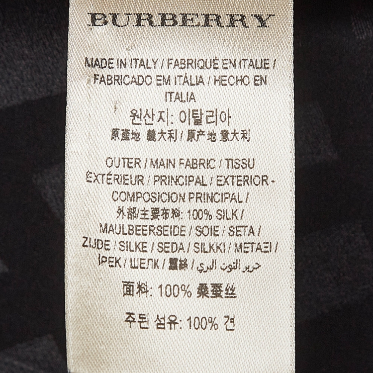 Pre Owned Burberry Black Check Pattern Silk Shirt S