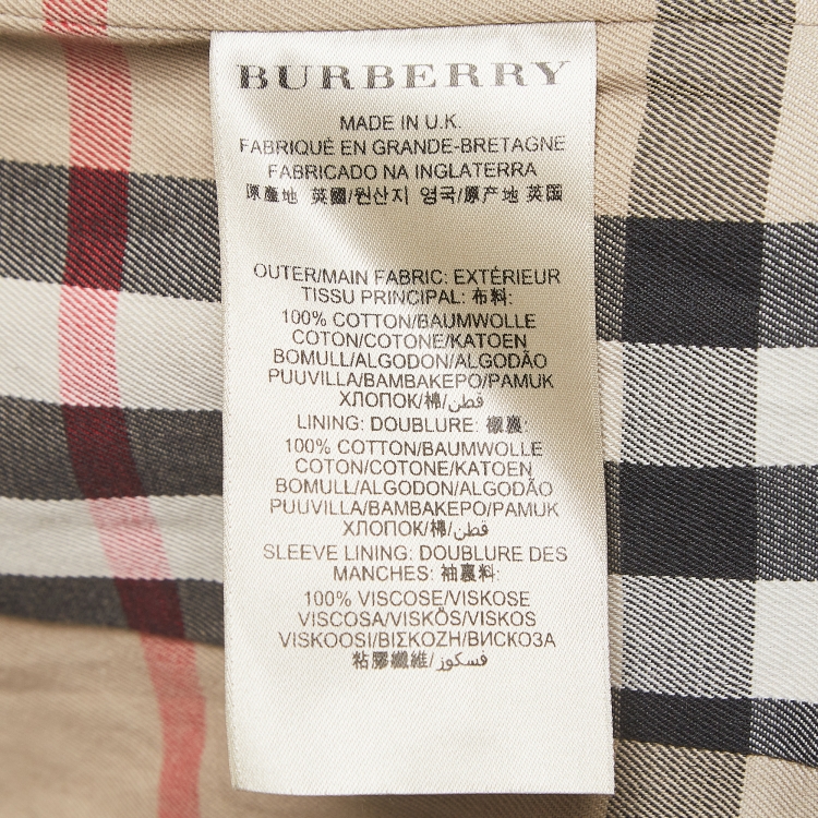 مملوكة مسبقًا Burberry Burgundy Cotton Double Breasted Trench Coat S