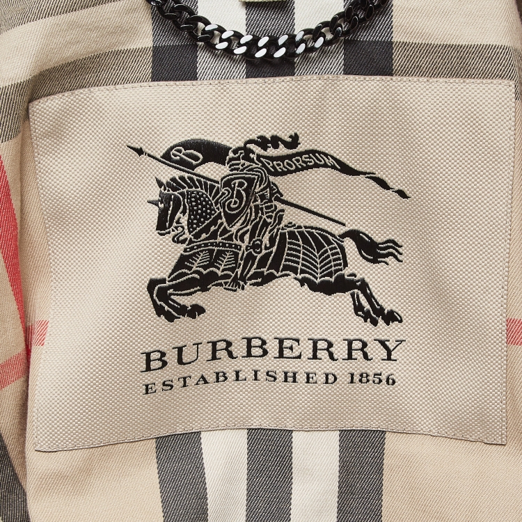 مملوكة مسبقًا Burberry Burgundy Cotton Double Breasted Trench Coat S