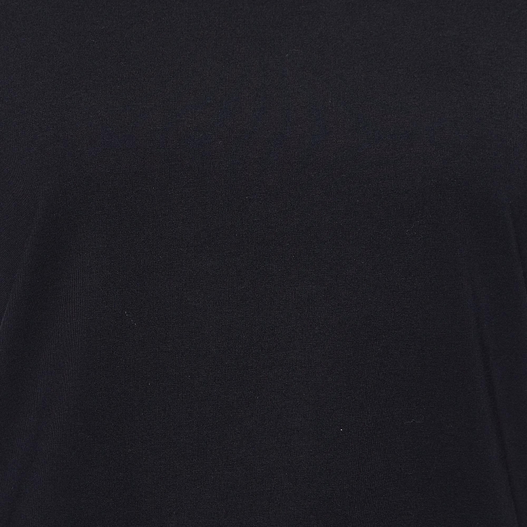 Pre Owned Burberry Black Cotton Check Cuff Crew Neck T-Shirt M