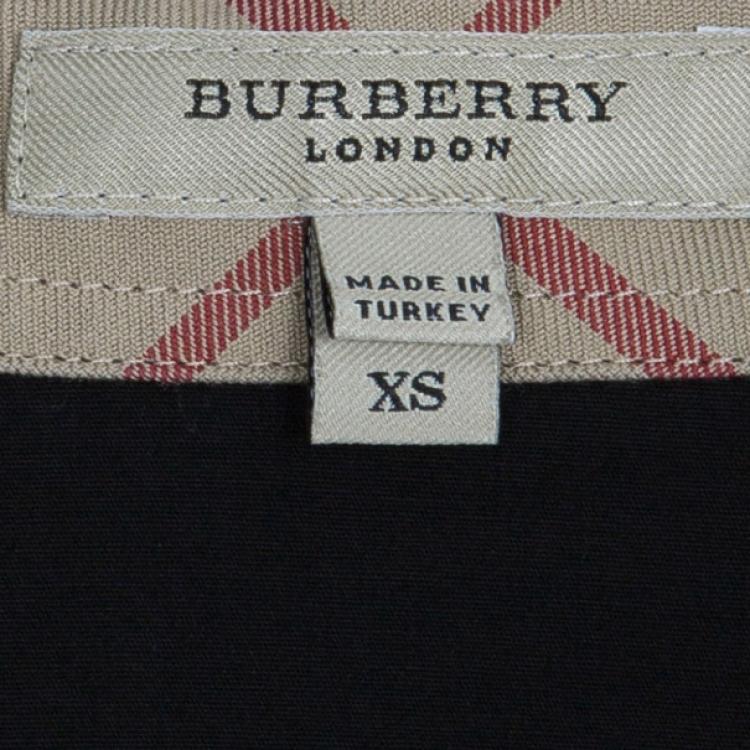 Pre Owned Burberry Black Short Sleeve Shirt XS