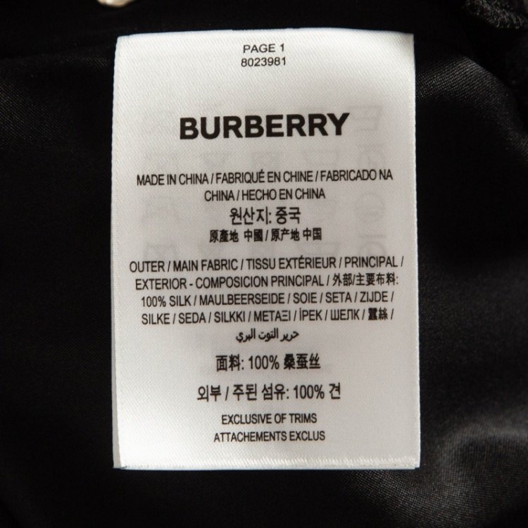 Pre Owned Burberry Black Silk Stud Embellished Belted Short Dress M