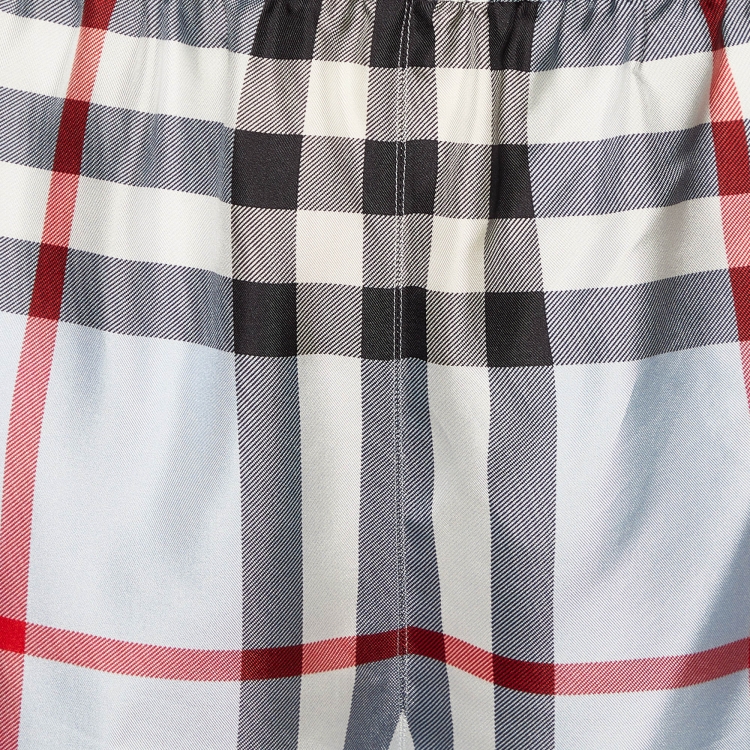 مملوكة مسبقًا Burberry Blue Checked Silk Elasticised Waist Shorts M