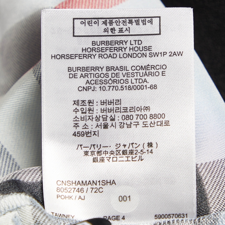 مملوكة مسبقًا Burberry Blue Checked Silk Elasticised Waist Shorts M