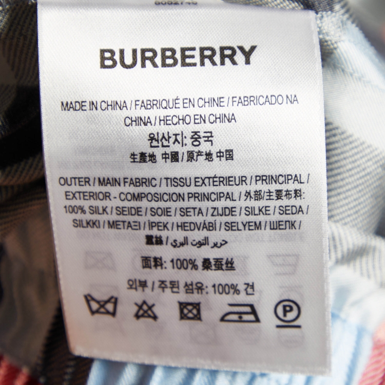 مملوكة مسبقًا Burberry Blue Checked Silk Elasticised Waist Shorts M