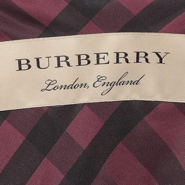 Pre Owned Burberry Burgundy Fur Trimmed Synthetic Hooded Jacket XL