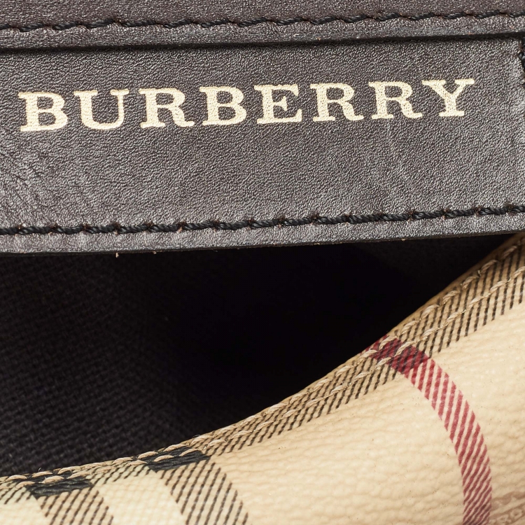 Pre Owned Burberry Beige Haymarket Coated Canvas Chester Bowler Bag