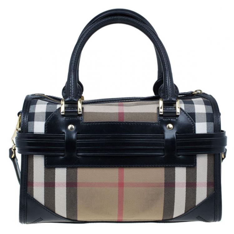 Pre Owned Burberry Medium Bridle House Check Bowling Bag