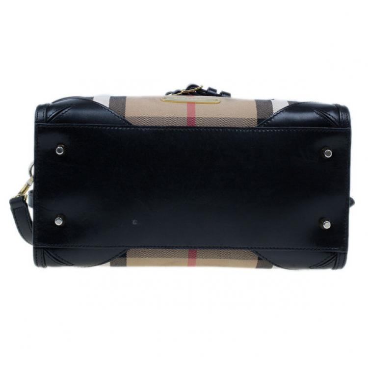 Pre Owned Burberry Medium Bridle House Check Bowling Bag